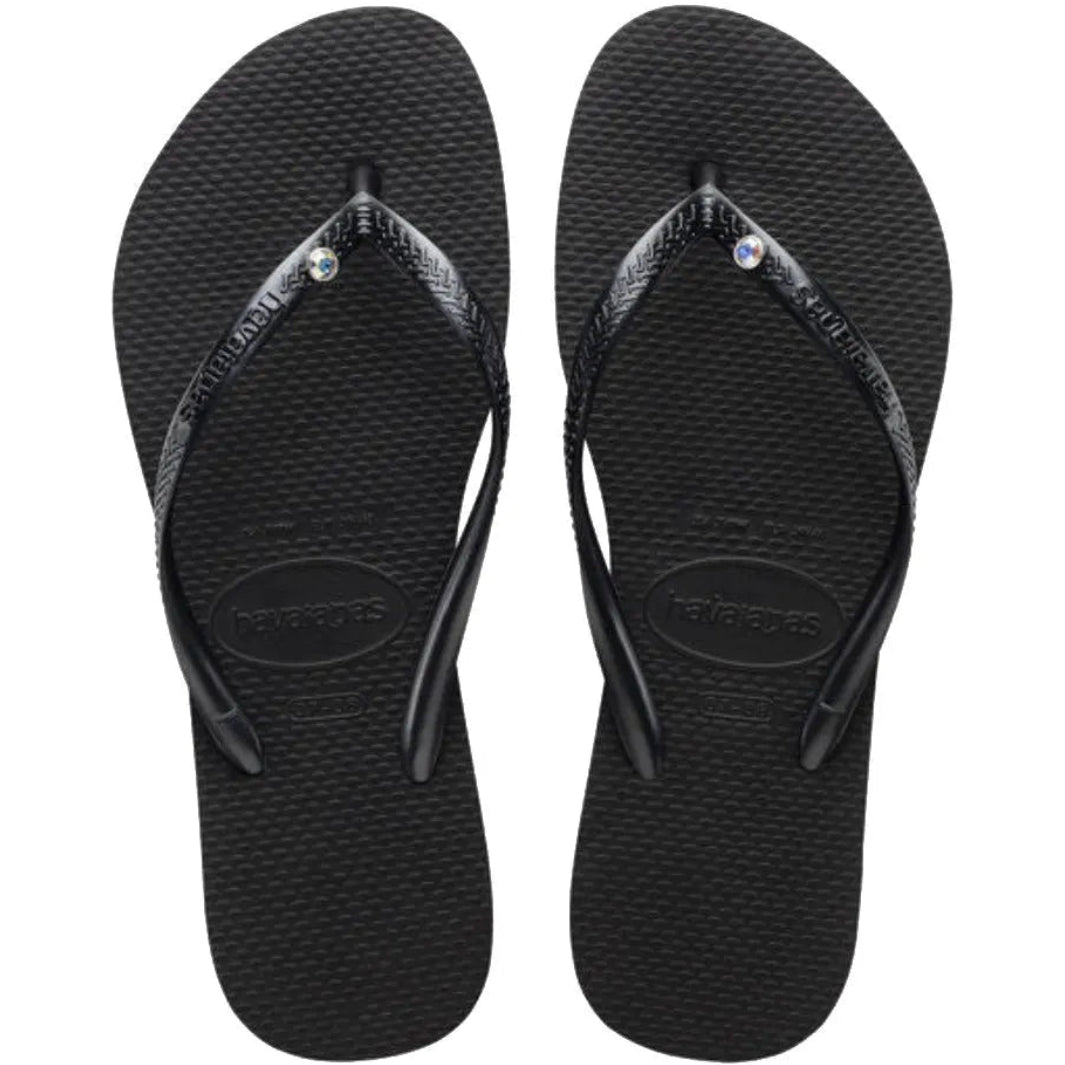 Klipklapper | HAVAIANAS Slim Sandal Crystal, sort