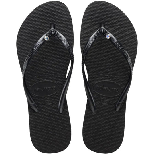 Klipklapper | HAVAIANAS Slim Sandal Crystal, sort