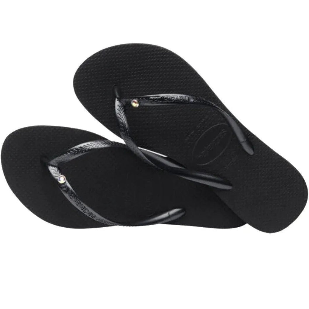 Klipklapper | HAVAIANAS Slim Sandal Crystal, sort