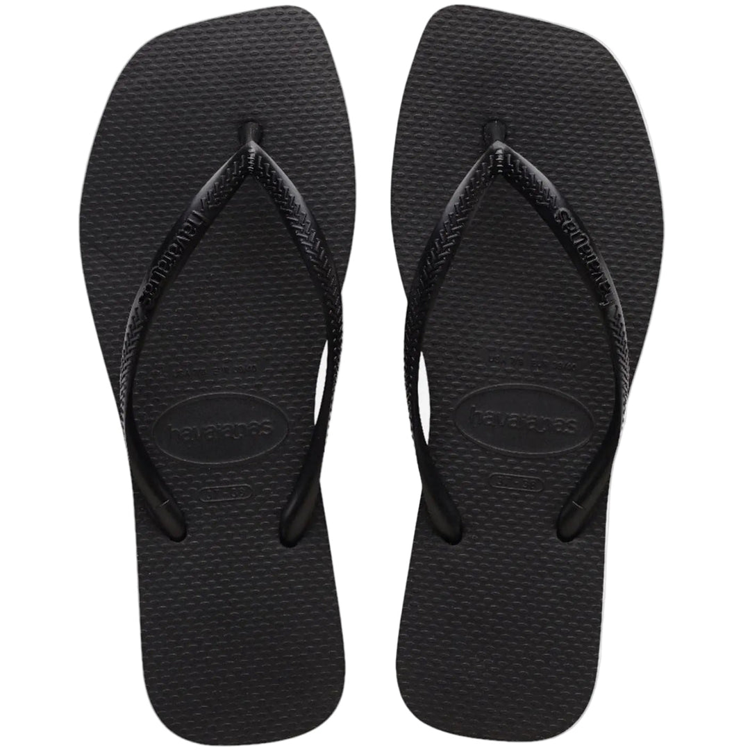 Havaianas Slim Square sandal black – klipklapper med firkantet snude og flad sål.