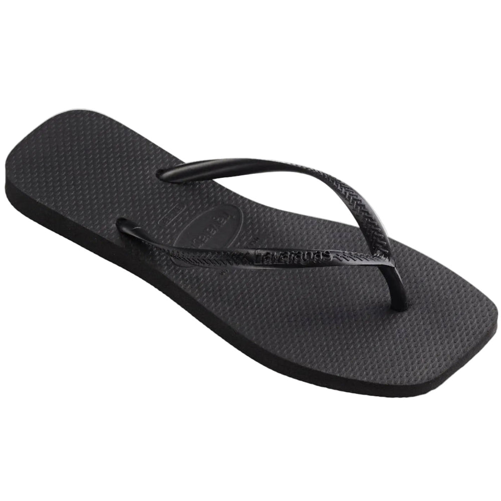 Havaianas Slim Square sandal black – klipklapper med firkantet snude og flad sål.