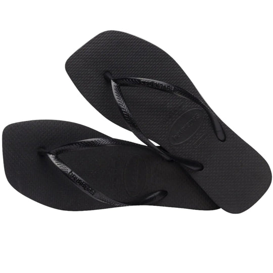 Havaianas Slim Square sandal black – klipklapper med firkantet snude og flad sål.