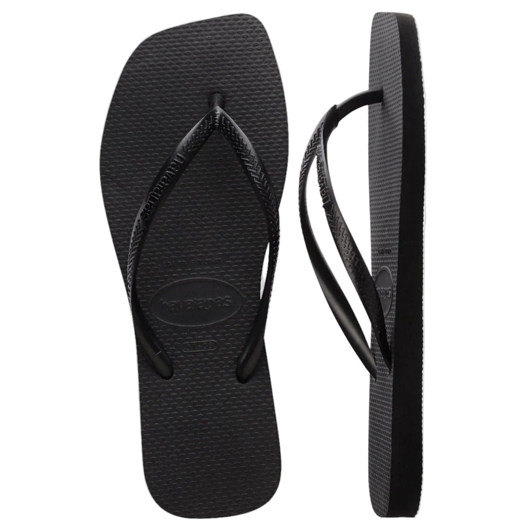 Havaianas Slim Square sandal black – klipklapper med firkantet snude og flad sål.