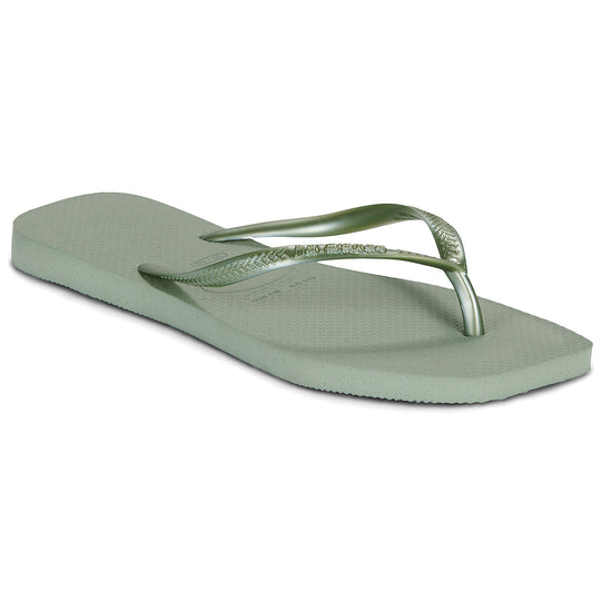 Havaianas Slim Square sandal smoke green – klipklapper med firkantet snude og flad sål.