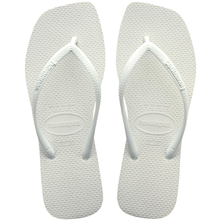 Havaianas Slim Square sandal white – klipklapper med firkantet snude og flad sål.