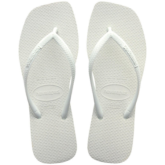 Havaianas Slim Square sandal white – klipklapper med firkantet snude og flad sål.
