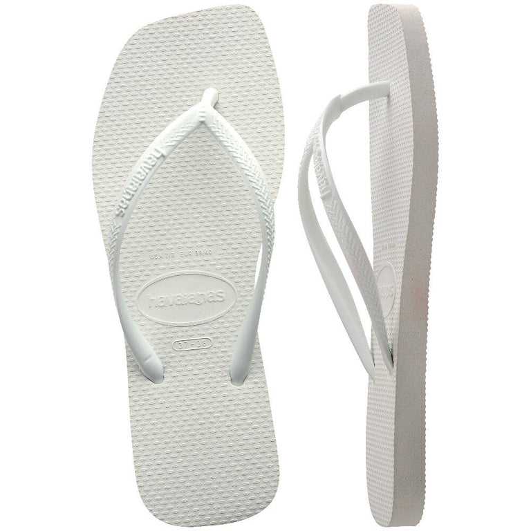 Havaianas Slim Square sandal white – klipklapper med firkantet snude og flad sål.