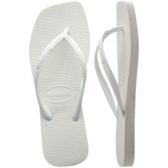 Havaianas Slim Square sandal white – klipklapper med firkantet snude og flad sål.