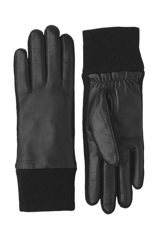 Handsker | Hestra Jeanne uld- og skindshandsker, black