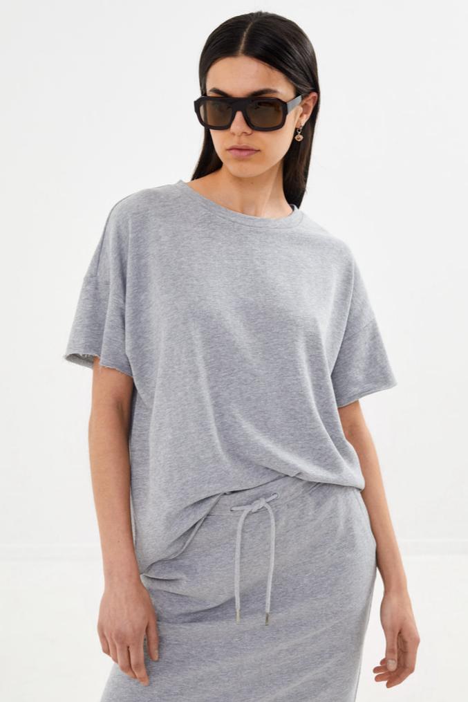 Rabens Saloner | T-shirt | Margot, grey melange