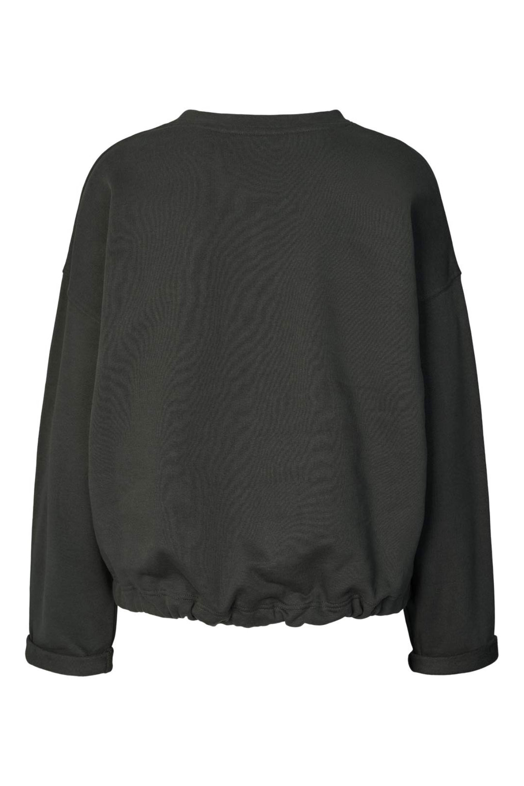 Rabens Saloner Sheela Sweat Top i faded black – oversized sweatshirt i økologisk bomuld med justerbar snøre i taljen.