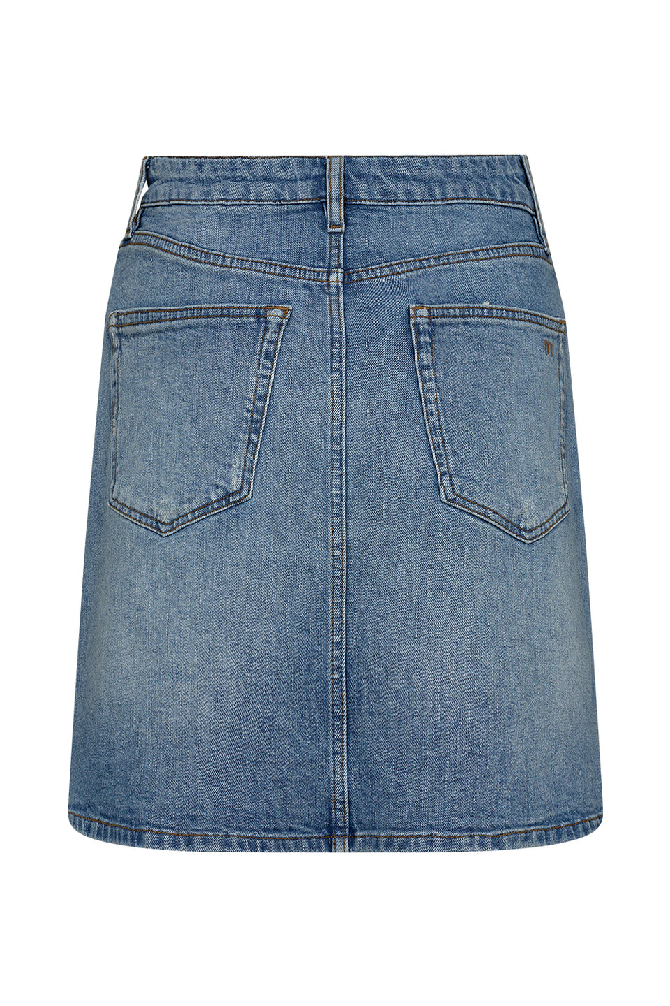 IVY Copenhagen Angie Wash Cadiz er en denim mini nederdel med A-line pasform, midt-høj talje og klassisk blå vask.