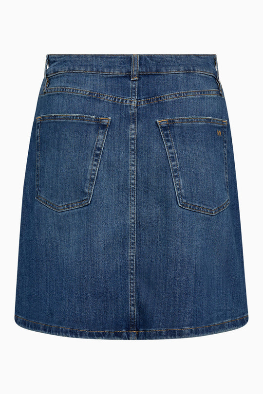 IVY Copenhagen Angie denimnederdel i denim blue med lige silhuet.