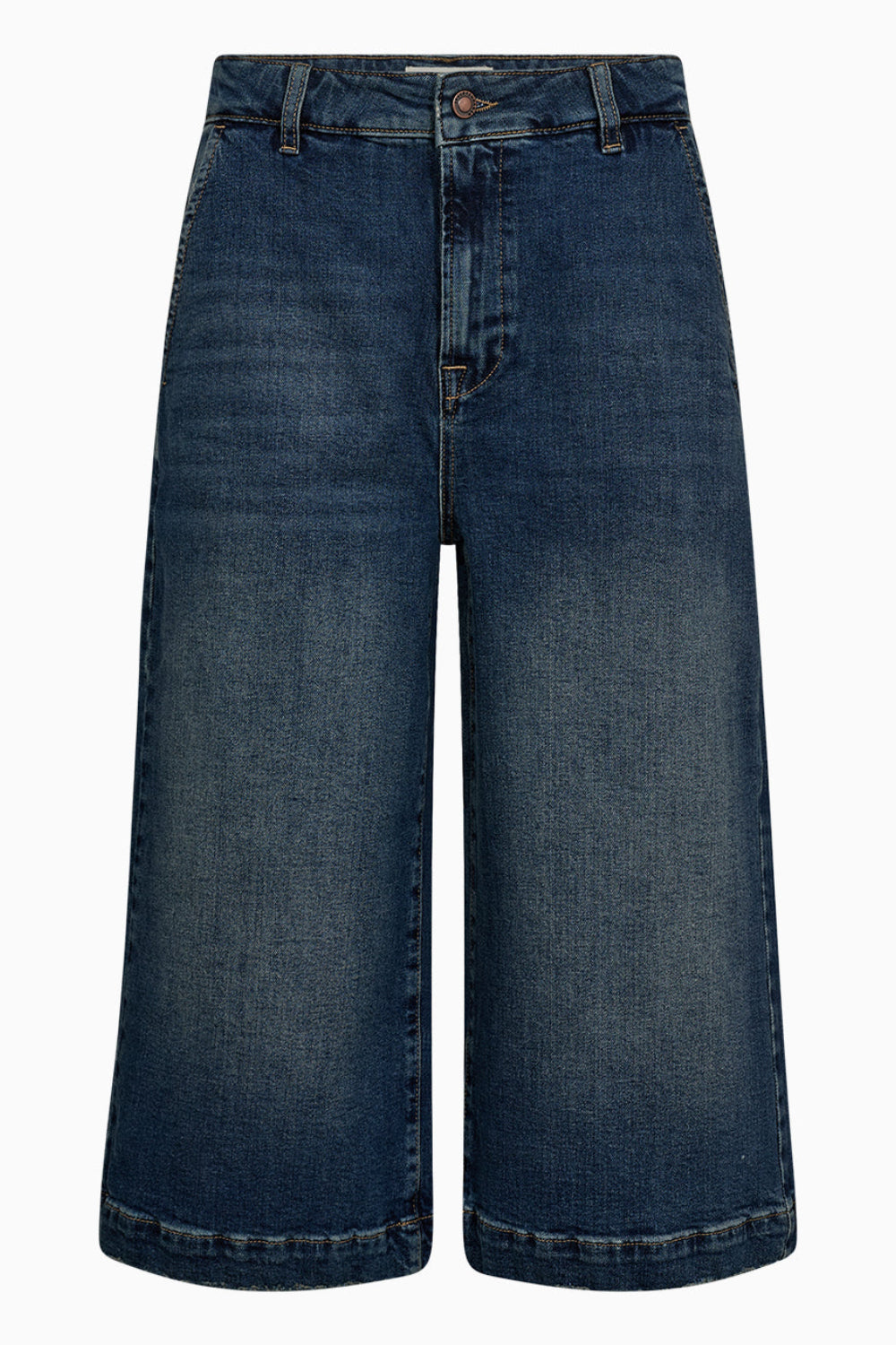 IVY Copenhagen Augusta French Culotte jeans i mid-blue denim med høj talje og brede cropped ben.