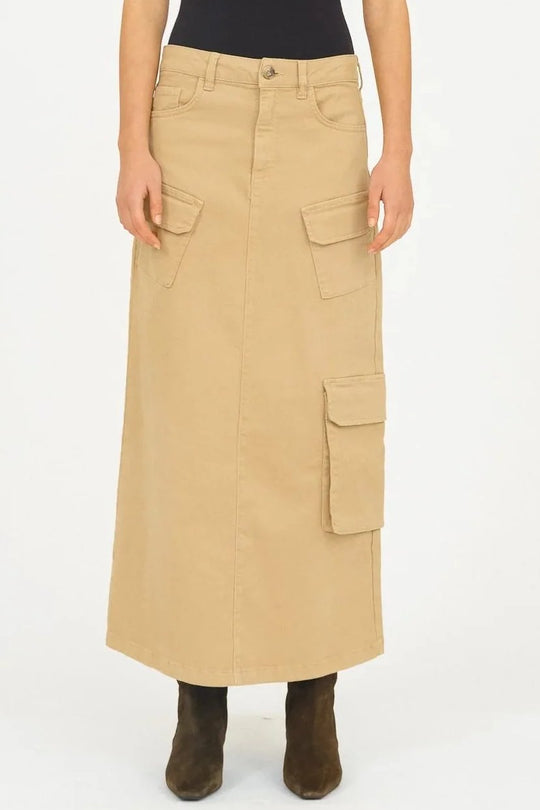 IVY Copenhagen | Nederdel | Augusta Utility Maxi, khaki twill