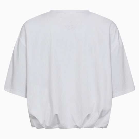 IVY Copenhagen Baily Balloon T-shirt i hvid med oversized pasform og elastisk kant.