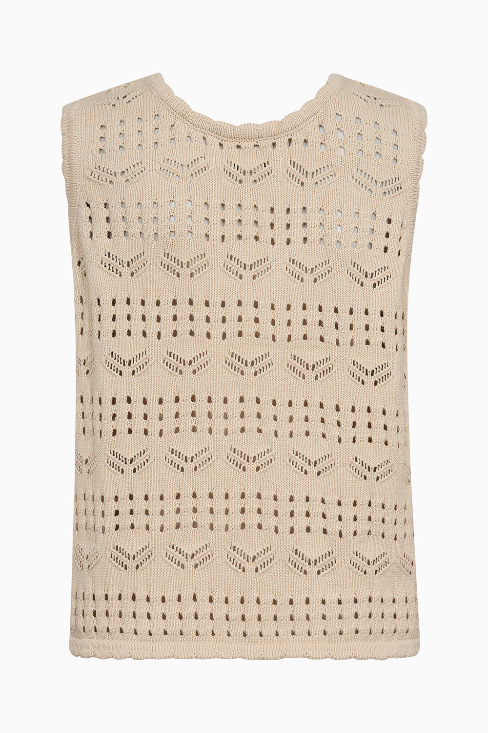 IVY Copenhagen Breeze Crochet tanktop i ecru med V-udskæring.