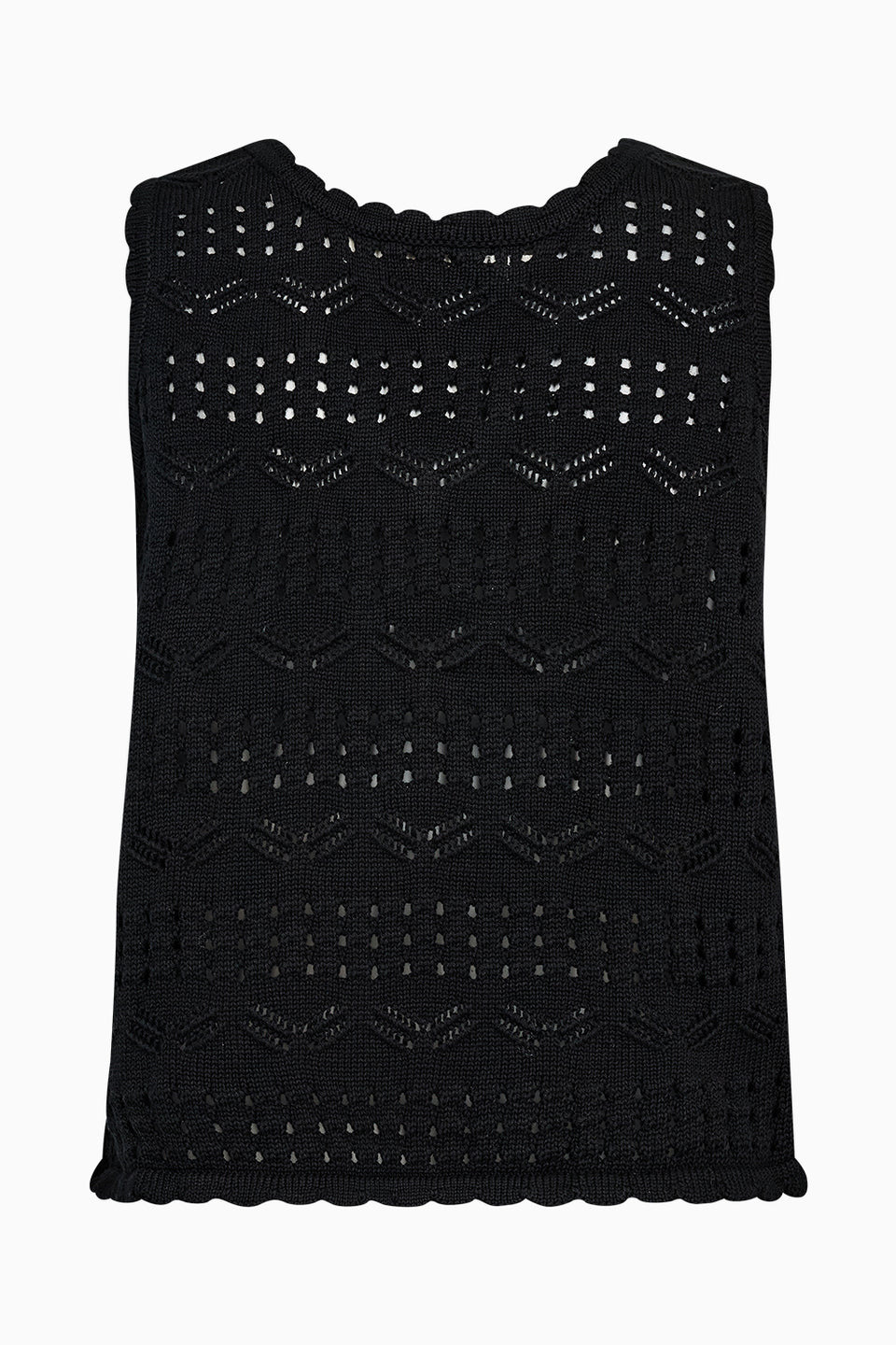 IVY Copenhagen Breeze Crochet tanktop i SORT med V-udskæring.