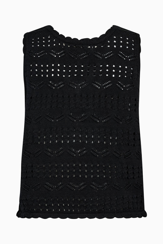 IVY Copenhagen Breeze Crochet tanktop i SORT med V-udskæring.