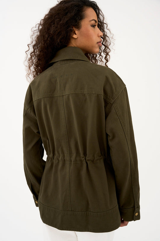 IVY Copenhagen Brooke festival jakke i olive med store lommer og relaxed fit.