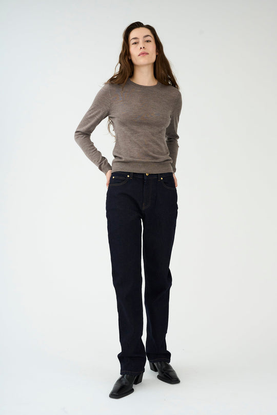 IVY-Lulu jeans i dark rinse wash med høj talje og lige ben.