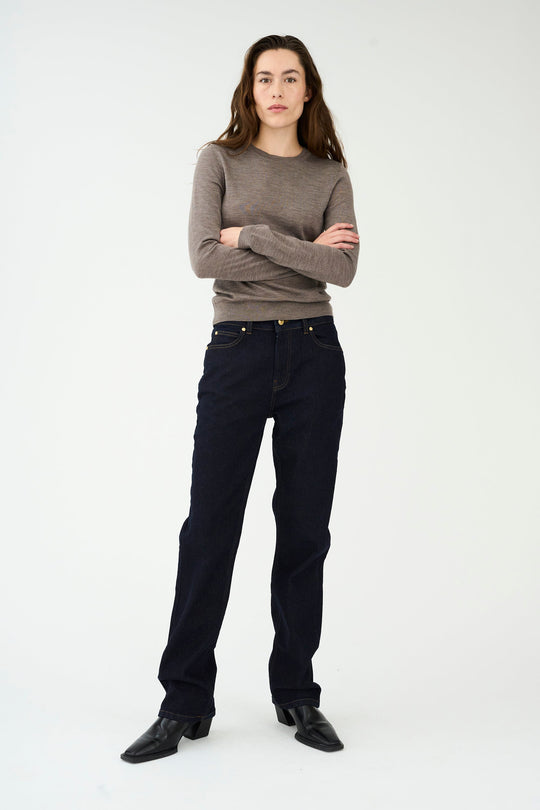 IVY-Lulu jeans i dark rinse wash med høj talje og lige ben.