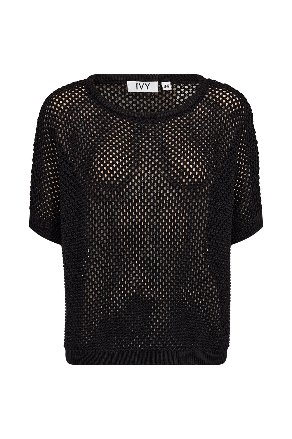 Oversize striktee i sort med gennemsigtigt design fra IVY Copenhagen. Komfortabel og luftig med løst fit. 