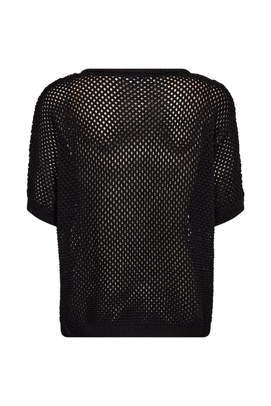 Oversize striktee i sort med gennemsigtigt design fra IVY Copenhagen. Komfortabel og luftig med løst fit. 