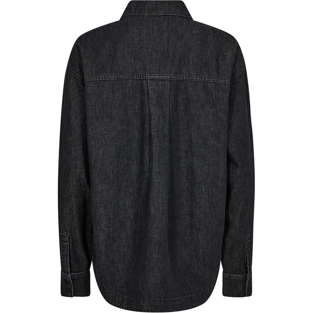 IVY Copenhagen Queen Matti Oversize Skjorte – Afslappet Stil i Blødt Sort Denim