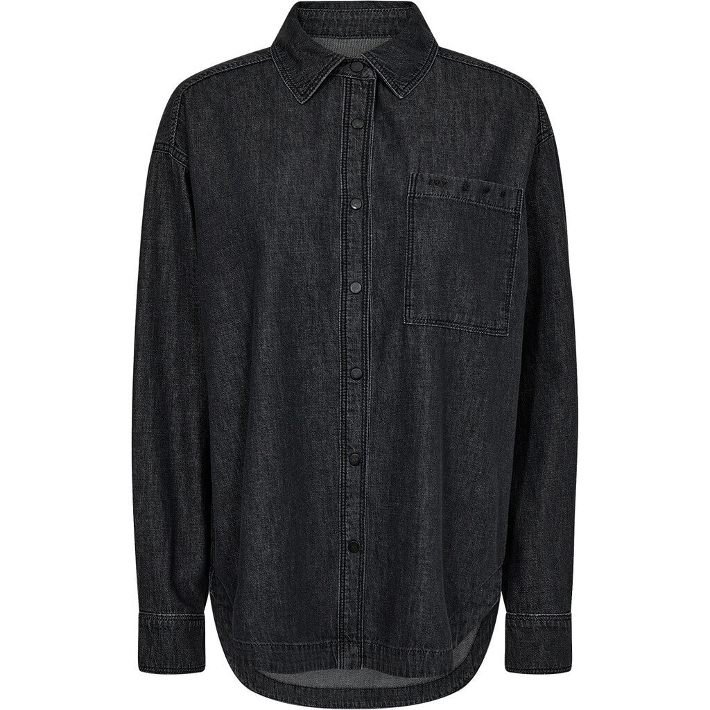 IVY Copenhagen Queen Matti Oversize Skjorte – Afslappet Stil i Blødt Sort Denim