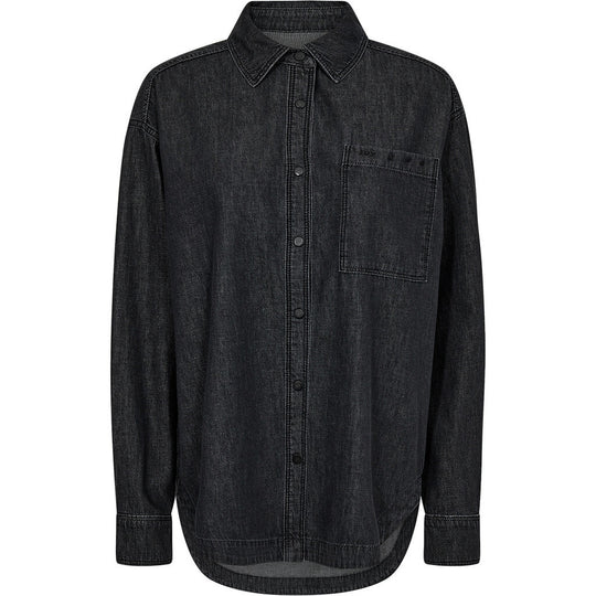 IVY Copenhagen Queen Matti Oversize Skjorte – Afslappet Stil i Blødt Sort Denim