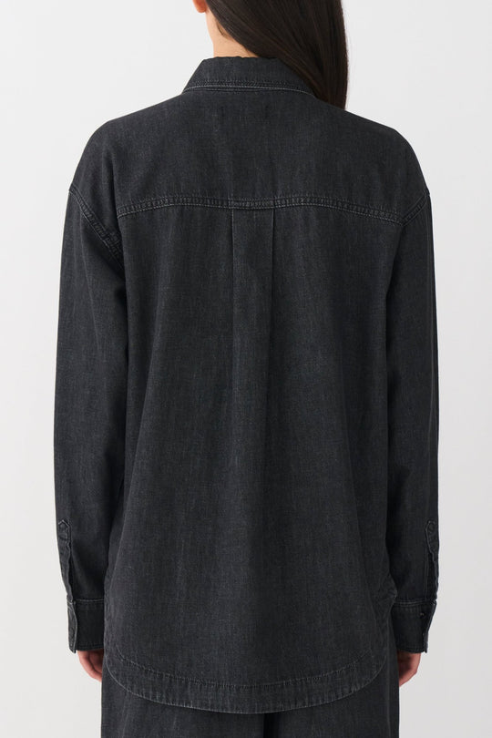 IVY Copenhagen Queen Matti Oversize Skjorte – Afslappet Stil i Blødt Sort Denim