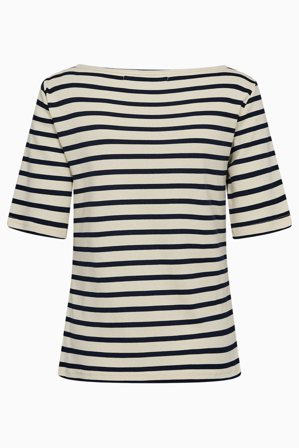 IVY Copenhagen Stix stribet oversized T-shirt med boat neckline og korte ærmer.