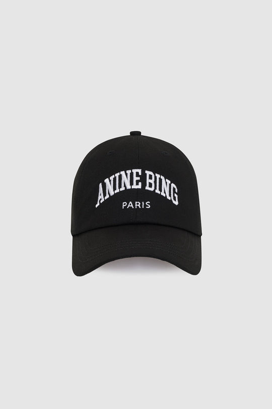 Anine Bing Jeremy Baseball Cap AB Paris i black med broderet logo.