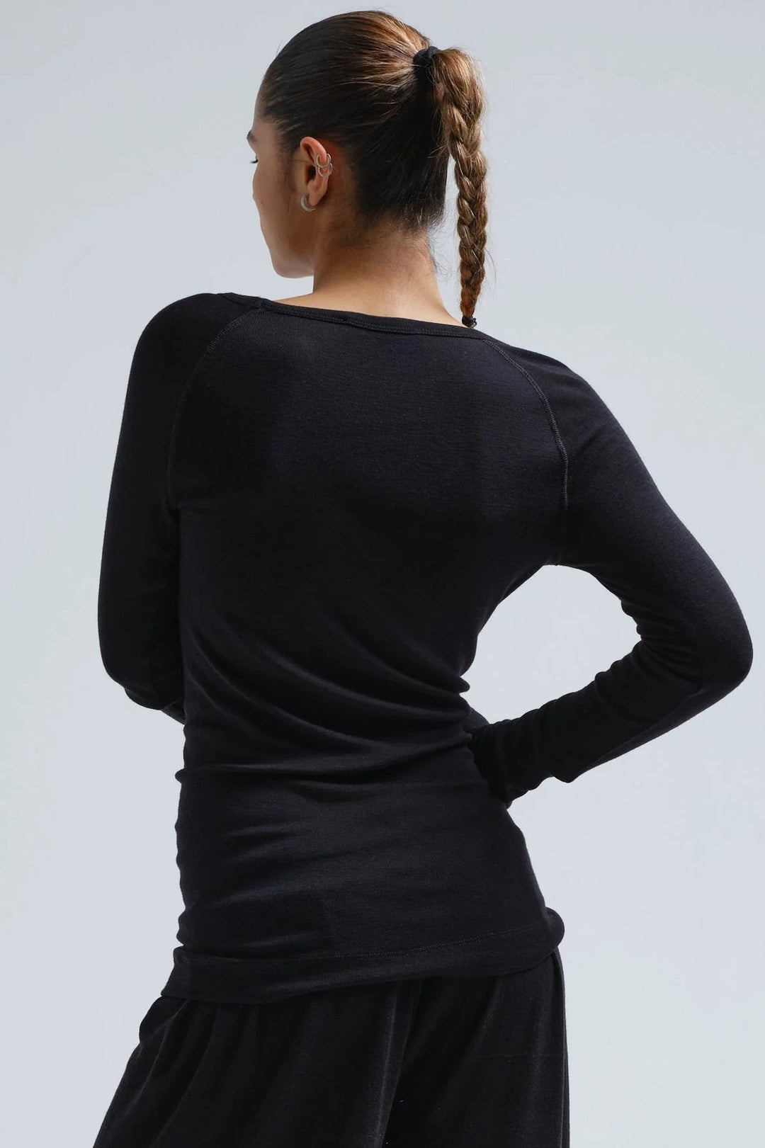 Seamless Basic | Bluse | Jade Wool L/S Blouse, black