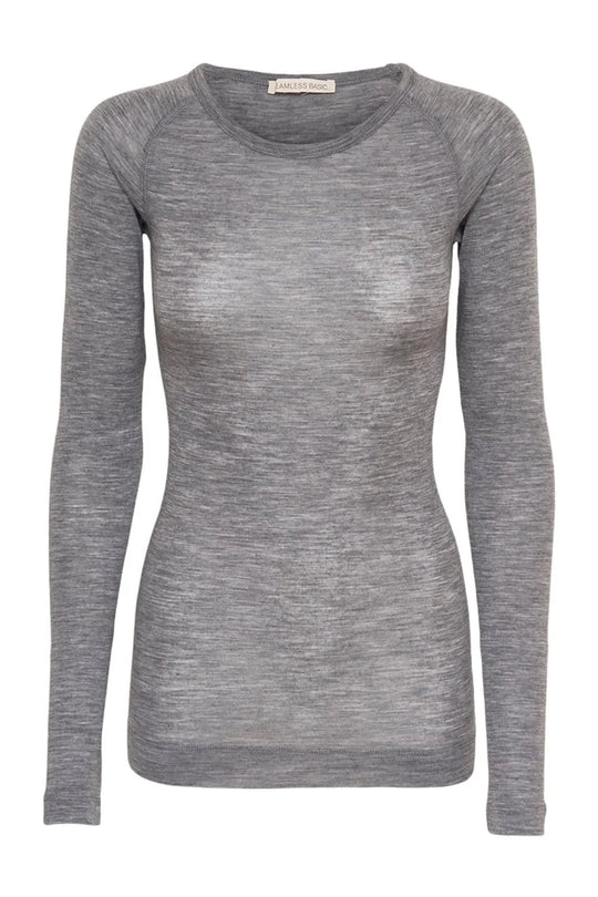 Seamless Basic | Bluse | Jade Wool L/S Blouse, grey melange