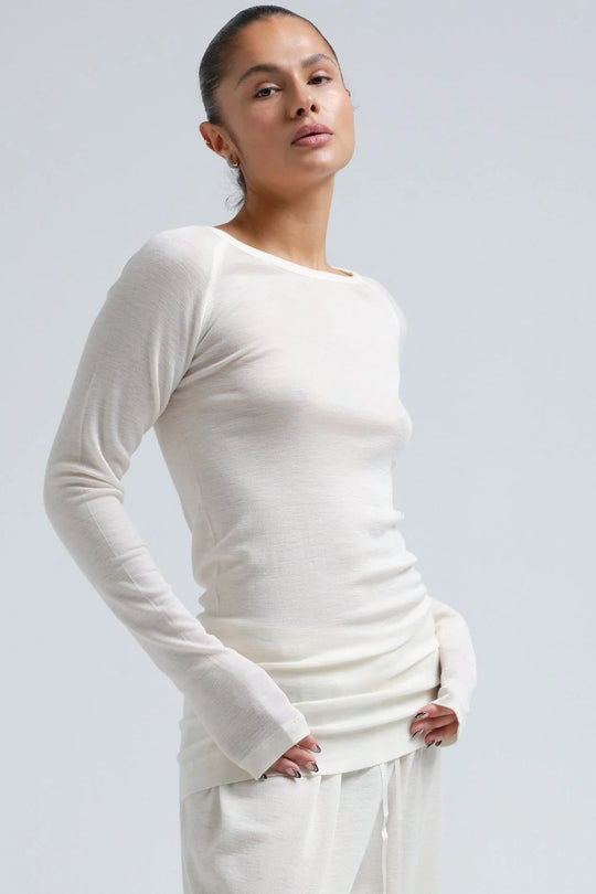 Seamless Basic | Bluse | Jade Wool L/S Blouse, off-white