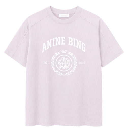 Anine Bing | T-shirt | Jaylin Tee Collegiate, powder pink