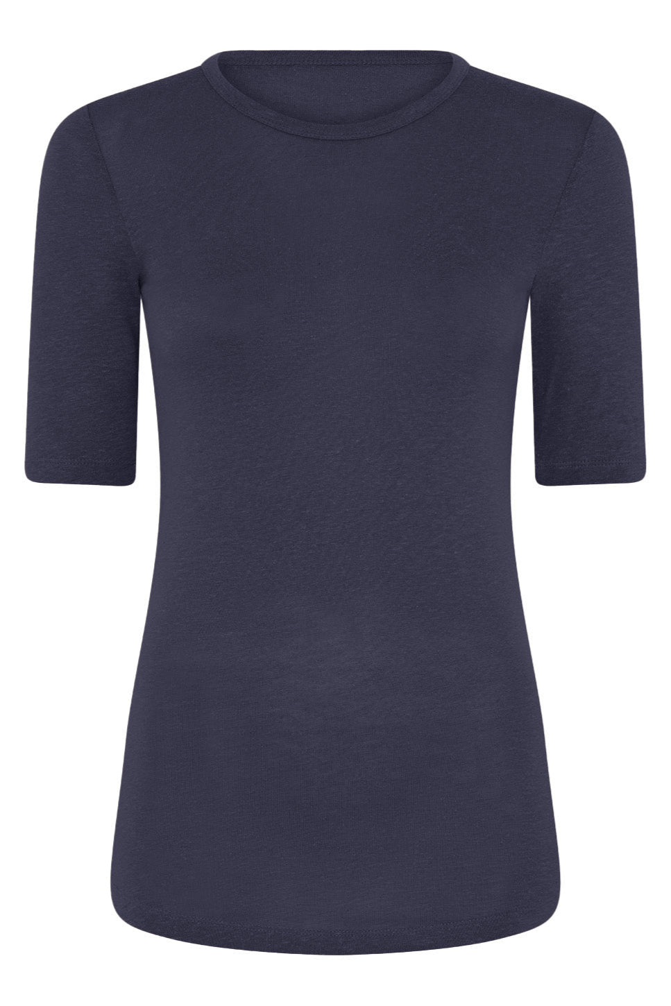 La Rouge Lise Linen T-shirt i navy – let og luksuriøs T-shirt i viskose og hør med en smigrende pasform.