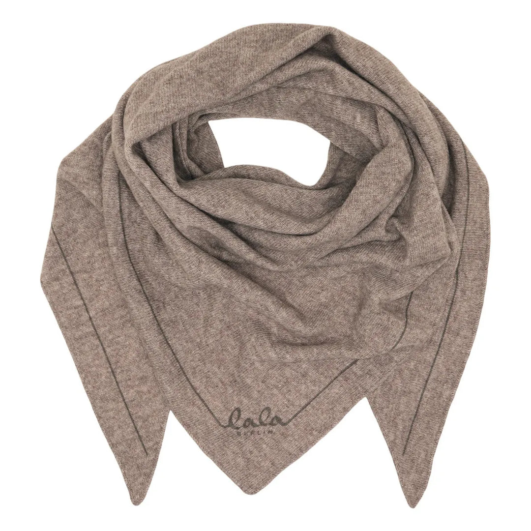 Lala Berlin | Tørklæde | Triangle Solid Logo M - Stradivari/darkbrown melange