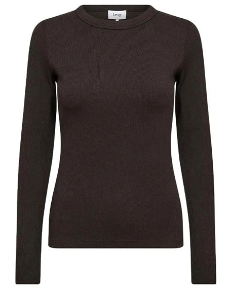 Leveté Room LR-Numbia 3 – Langærmet T-shirt i komfortabel kvalitet – After Dark