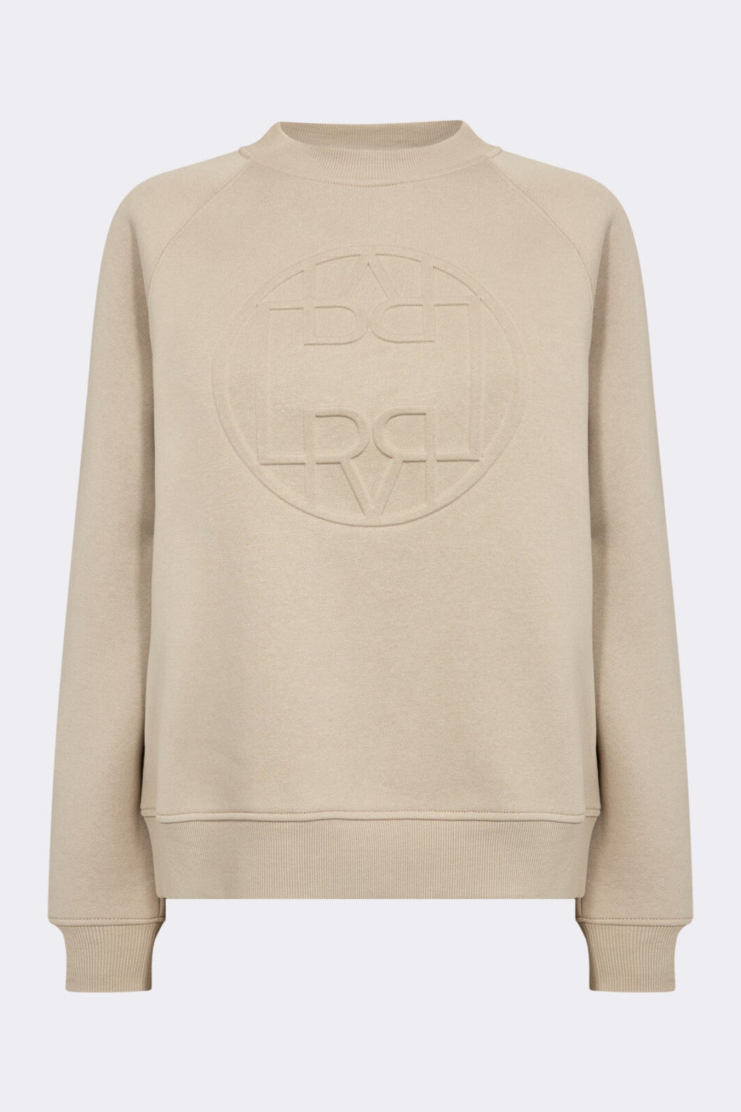 Leveté Room Nuka 11 sweatshirt i island fossil med 3D-logo og rund hals.