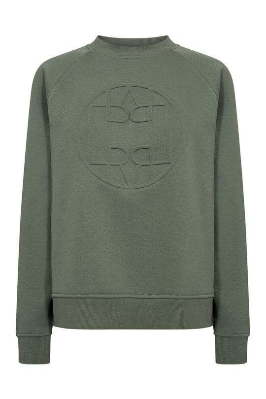 Leveté Room Nuka 11 sweatshirt i laurel wreath med 3D-logo og rund hals.
