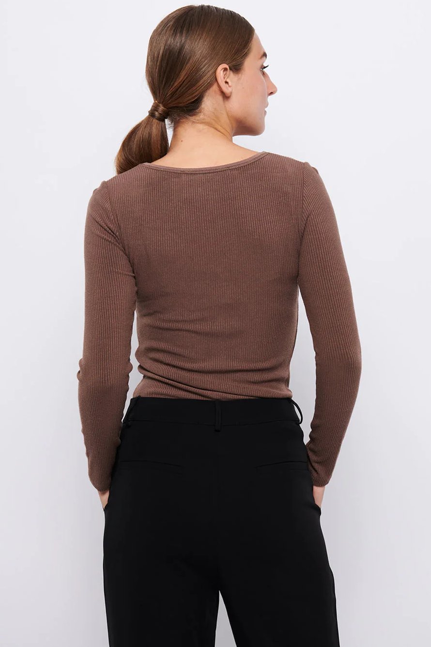 La Rouge | Bluse | Lisa L/S T-shirt, brown