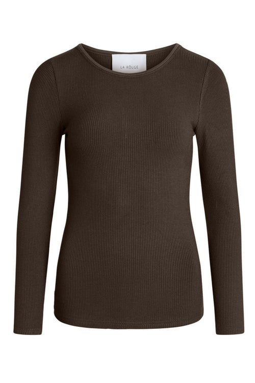 La Rouge | Langærmet T-shirt | Lisa L/S, dark brown