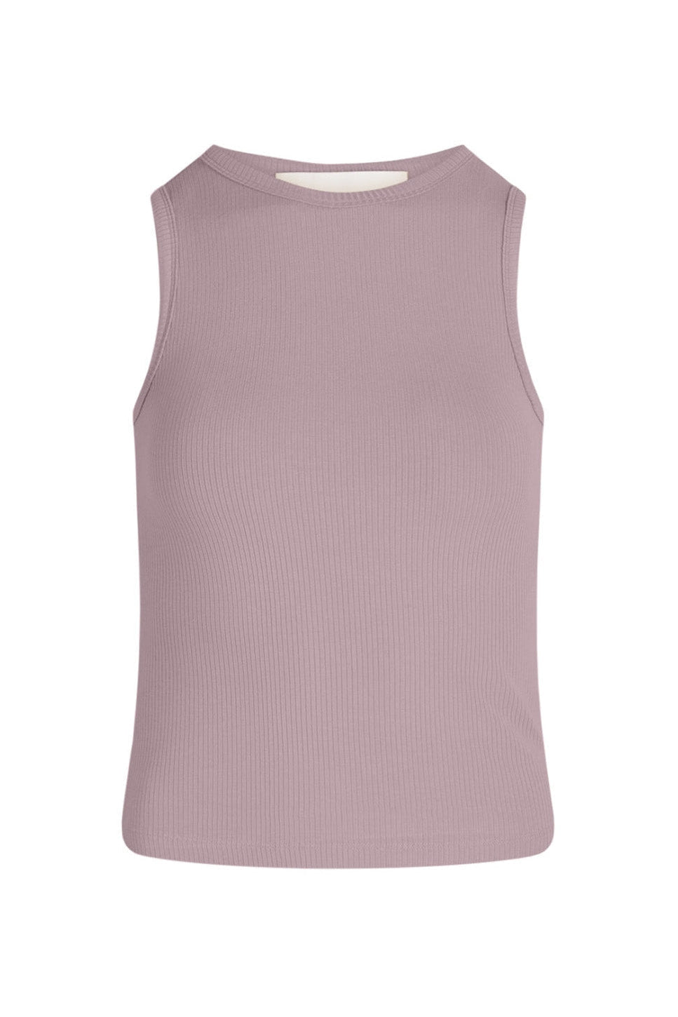 La Rouge Lisa ribbet singlet i old rosa med udskæringer og kropsnær pasform.