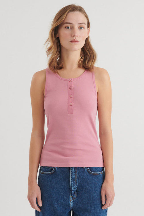 Basic Apparel | Top | Ludmilla Granddad Tank, cashmere rose