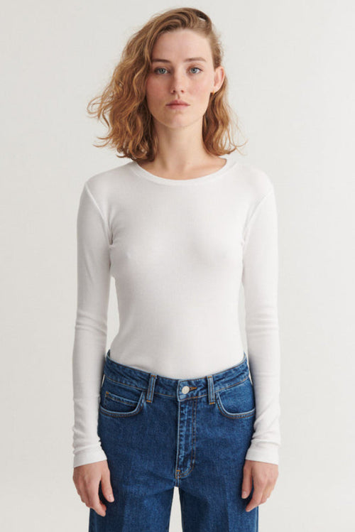 Basic Apparel | Langærmet t-shirt  | Ludmilla LS Tee, bright white