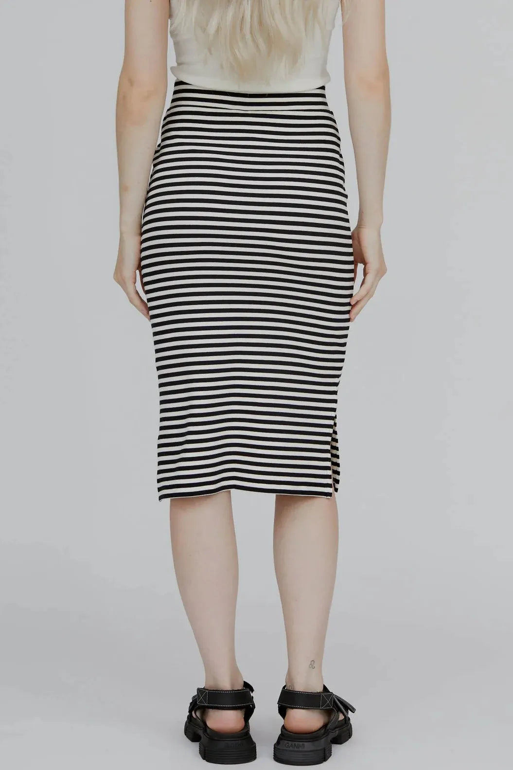 Nederdel | Basic Apparel Ludmilla Long Skirt, whisper white/black