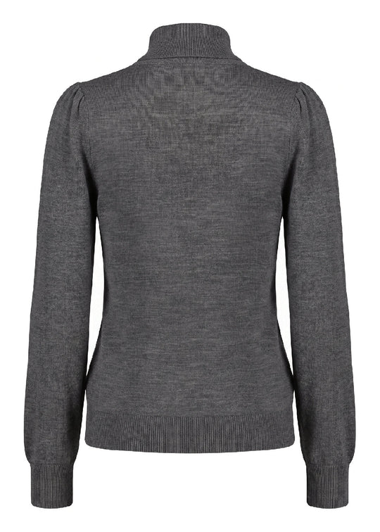 La Rouge Merlin L/S Turtleneck i dark grey melange.